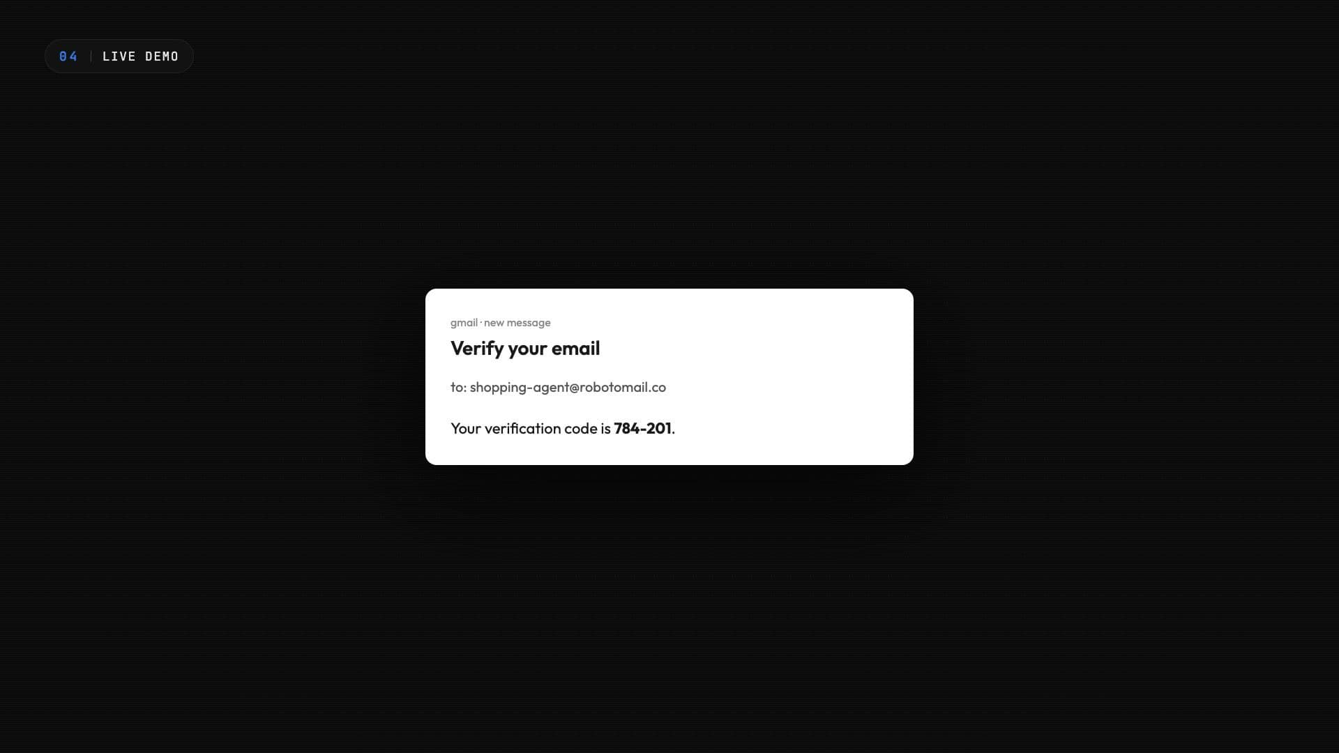 Inbound email delivered to an agent's mailbox